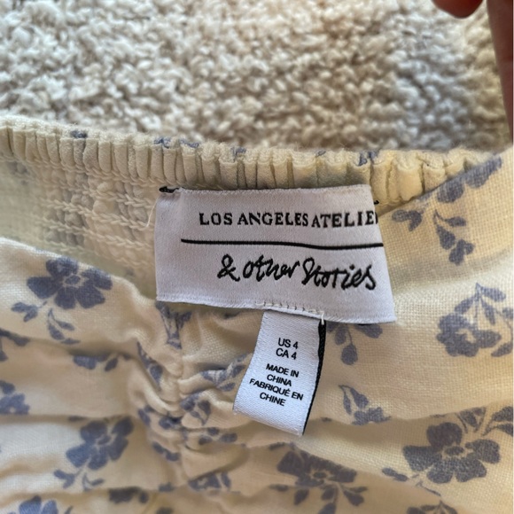 & Other Stories Puff Sleeve Linen Midi Dress – Size 4 - Picture 10 of 14